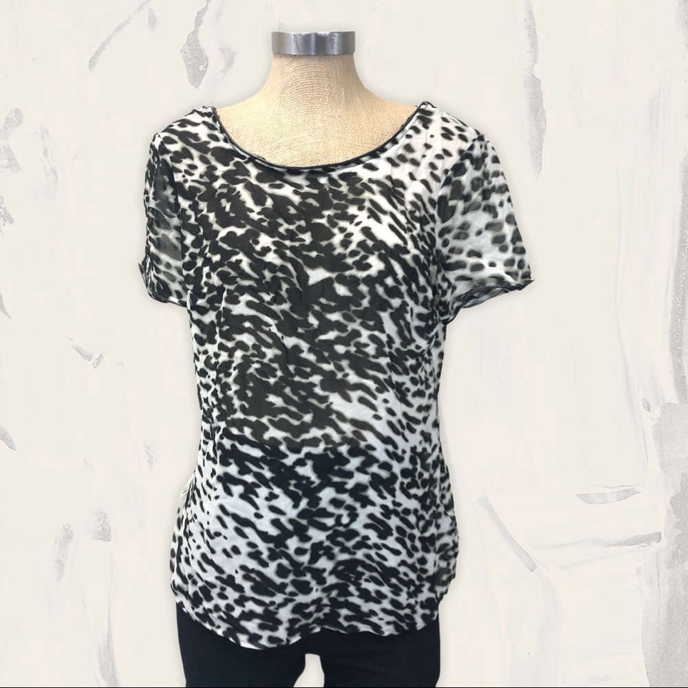 Walter 100% silk leopard print‎ bouse